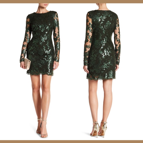 EUC Dress the Population Grace A-Line Dress‎ in Hunter Green [SZ Small ] - Picture 1 of 8